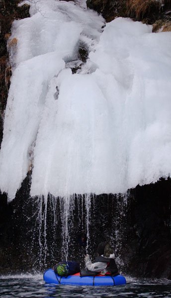 Frozen waterfall along Port Dick