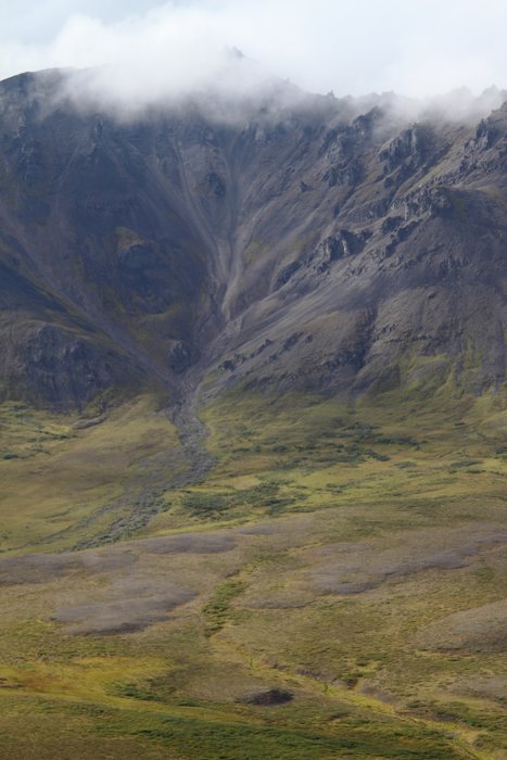 Aerial photo of a Brooks Range mountain near the Lik Prospect