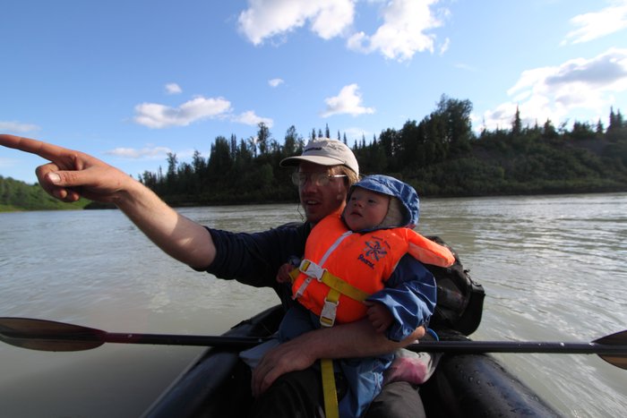 Family packrafting is a squeeze, partly for space, partly because it's hard to keep the small wiggly one entertained.