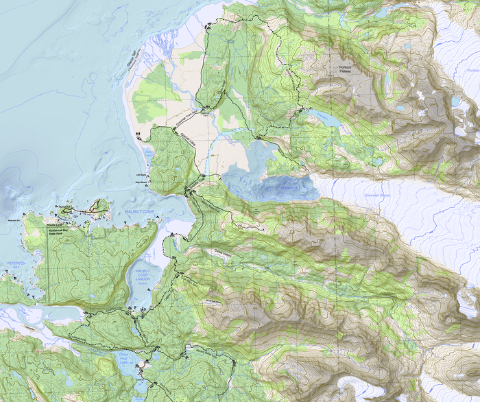 A crop from the Feb 2019 version of the KBSP map showing the Grewingk area.