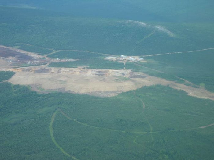 The mine during reclamation in 2004