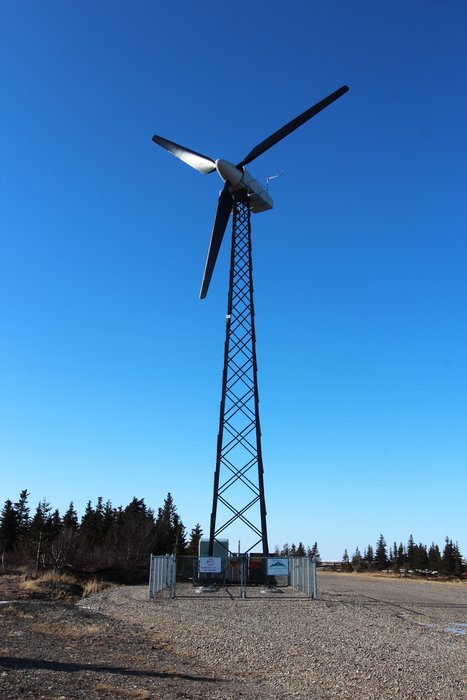 One of two turbines that operate in Kokhonak, allowing them to cut back on use of diesel.