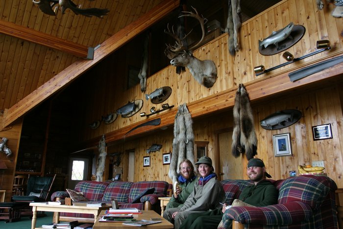 All of us lounging in the Sportsman's Lodge, on the upper Kvichak River. 