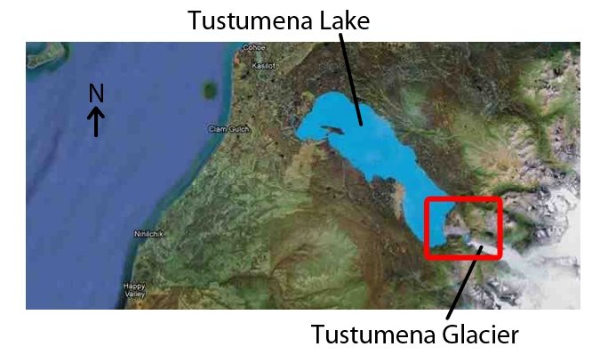 Map of Tustumena Lake and Glacier