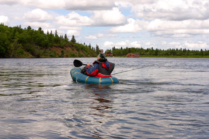 Tom paddling and trolling in the Nushagak River. 
