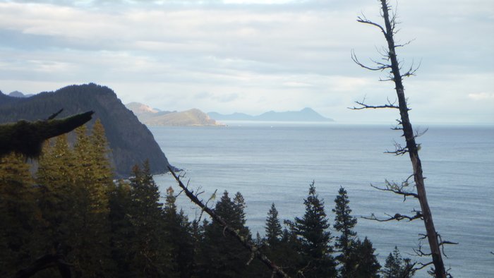 Steep mountains into the ocean on the south side of the Kenai Peninsula