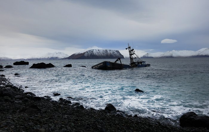 The Arctic Hunter ran aground leaving Dutch Harbor
