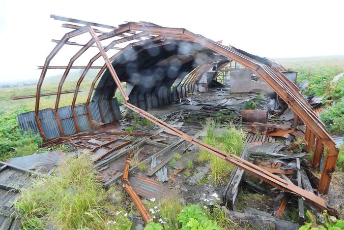 Tens of thousands of soldiers lived in these metal huts scattered throughout the Aleutian Islands.